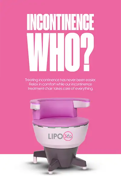 LIPO360 EMS Chair Can Help with Urinary Incontinence 2 Image of a urinary incontinence treatment seat Bournemouth