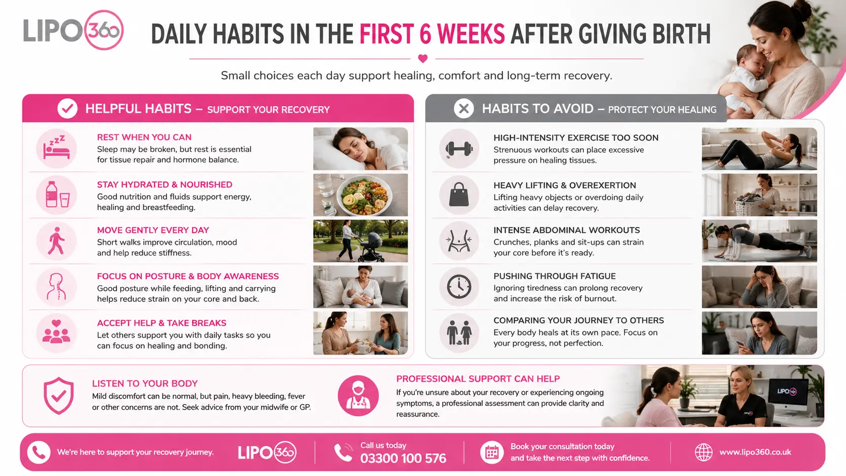 What to Do (and Avoid) in the First 6 Weeks After Giving Birth To Avoid Diastasis Recti 3 First 6 Weeks After Giving Birth To Avoid Diastasis Recti Bournemouth : Daily Habits in the First 6 Weeks After Giving Birth